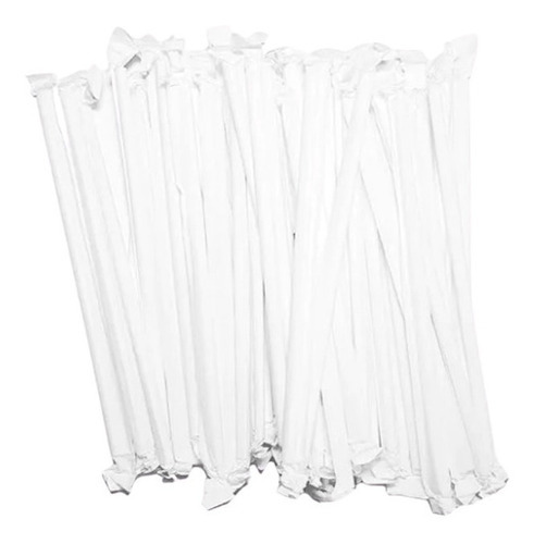 Canudo De Papel 6mm X 200mm Com 100 Unidades Branco Make