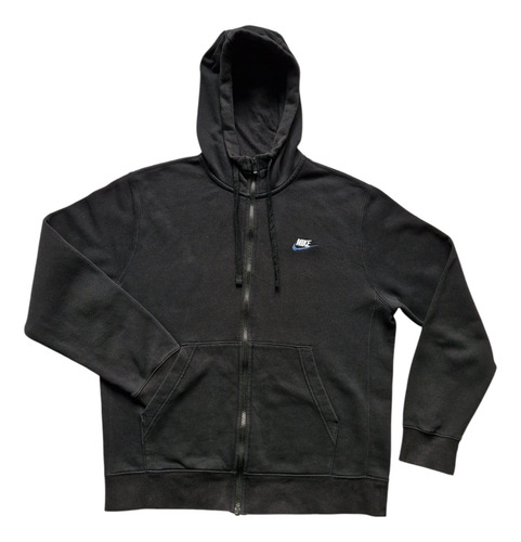 Campera Deportiva Hombre Capucha Negro Original Nike M (Usado)