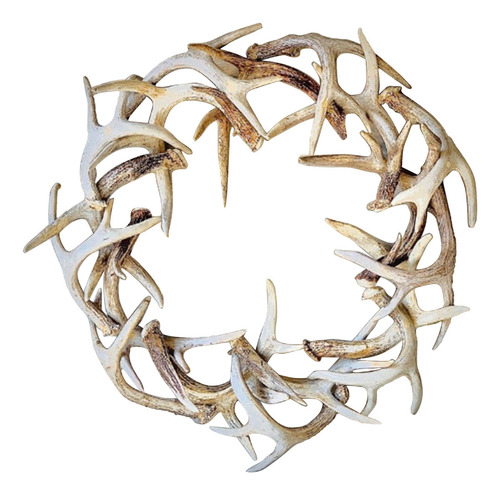 Christmas Wreath With White Deer Antlers 30 30 Cm