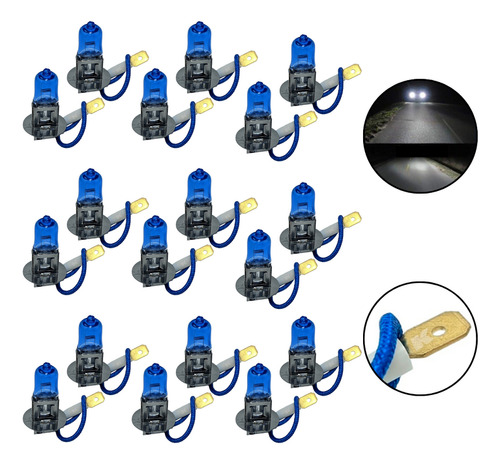Kit 20 Lâmpadas Super Branca H3 4300k 55w 12v Atacado Lote