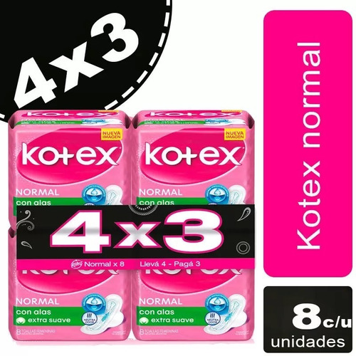 Toallas Kotex Normal Pack X 32 Unidades