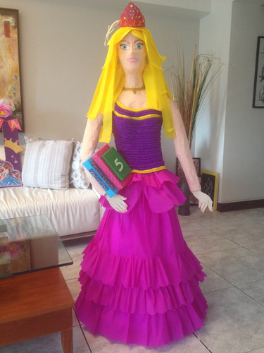 Piñata 3d Estructurada Barbie Y Princesas, Tinkerbell