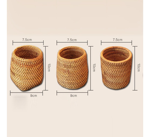 Set De Té Tejido De Ratán Hecho A Mano, Multiusos