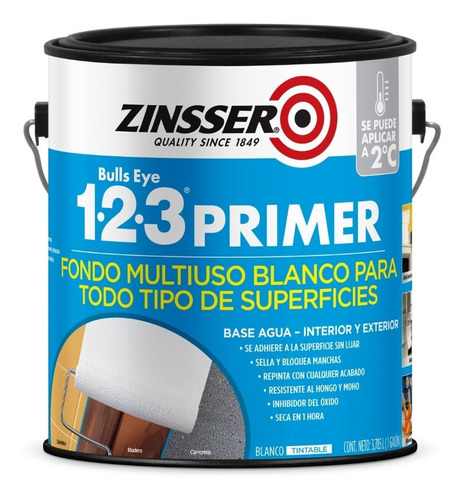 Pintura Zinsser 1-2-3 Primer Base Agua Sellador 3.785l