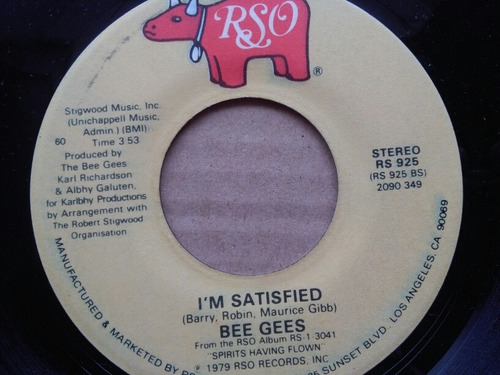 Mundo 45 Bee Gees I'm Satisfied Vinilo