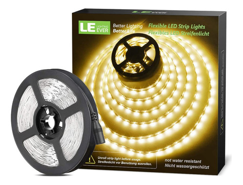 Le - Tira De Luz Led Blanca Calida De 16.4 Ft 12v Led Stri