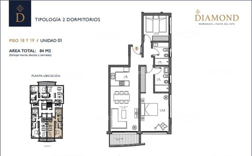 Imagen 3 de 11 de Venta Departamento Dos Dormitorios Dos Baños Piso Alto Roosevelt Punta Del Este - Punta Del Este Roosevelt
