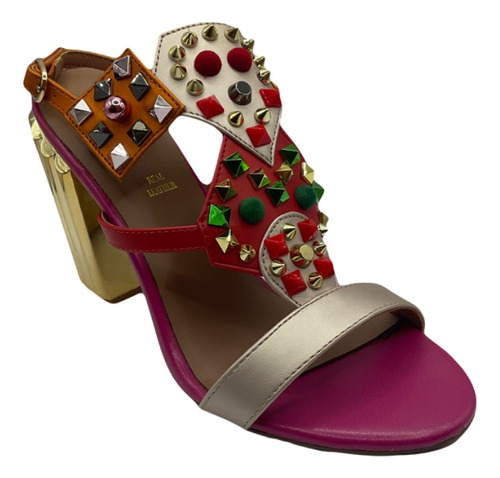 Tacos De Mujer Exe Shoes Con Tachas Fucsia