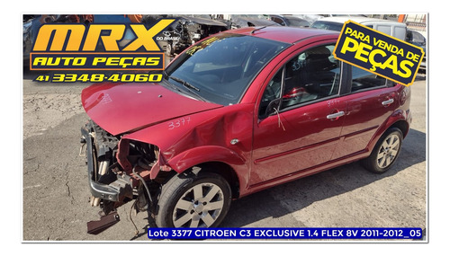 Sucata Citroen C3 Exclusive 1.4 Flex 8v 2012 Pecas