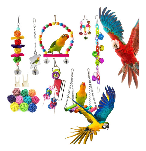 (e) Swing, Juguete De Jaula Para Loros, Juego De Columpios D