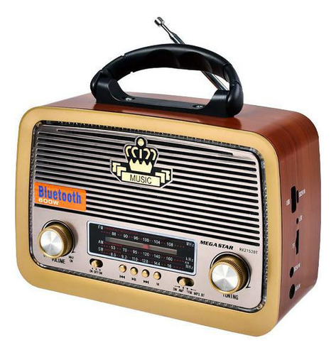 Radio Retro Vintage Portátil Bt/am/ Fm/ Usb/ Sd/ Aux Bivolt