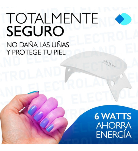 Imagen 4 de 10 de Cabina Led Uv Sun Mini 6w Secador Uñas Esculpidas Gelificada