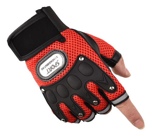 Protección De Guantes De Ciclismo De Casco Duro Y Medio Dedo