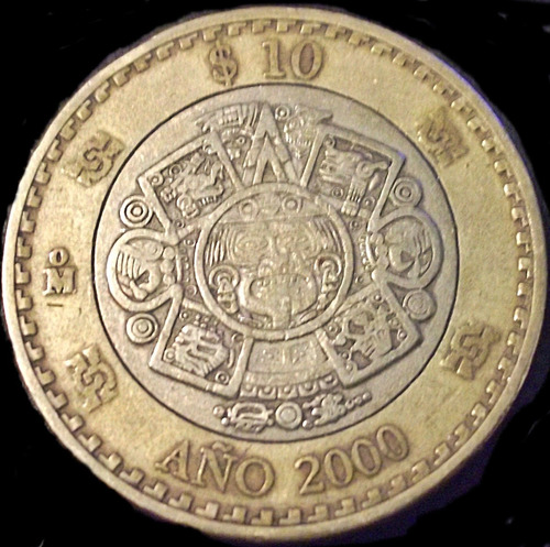 Moneda 10 Pesos Nuevo Milenio Año 2000