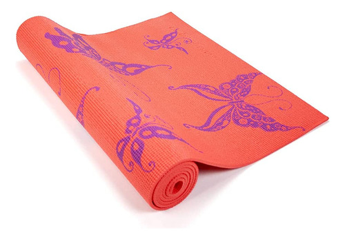 Wai Lana Yoga Y Pilates Mat Mariposa (coral)  1/4 Pulgadas E