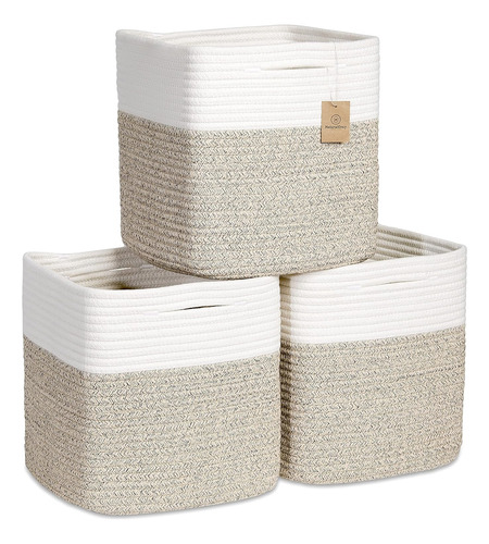 Juego De 3 Cubos De Almacenamiento De Cuerda De Algodón