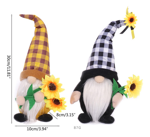 (bkw) Gnomes Scandinavian Tomte Nisse Swedish Sunflower Elf
