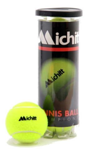 Pelota De Tennis Marca Michitt Tubo De 3 Unidades 