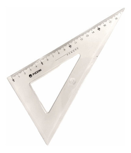 Escuadra Escolar Pizzini 20cm 60º Acrílico Grabada