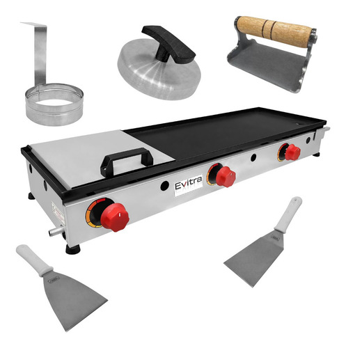 Kit Sanduicheira Misteira Grill Lanche Semi Profissiona 90x3 Cor Cinza