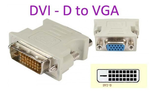 Kit 10 Adaptador Dvi 24+1 Pinos Macho X Vga 15 Pinos Fêmea