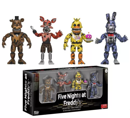 Kit 6 Bonecos Animatronics Five Nights At Freddy's Nightmare no