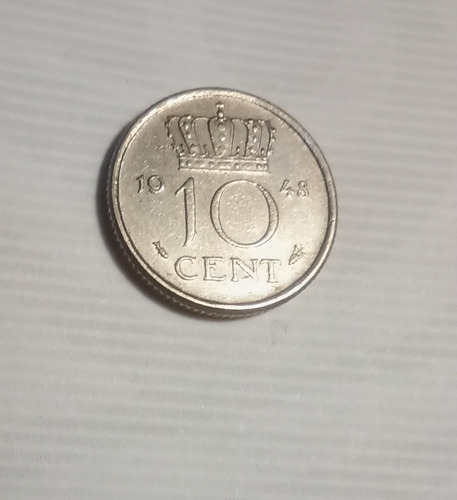 Moneda De 10 Centavos Holanda De 1948