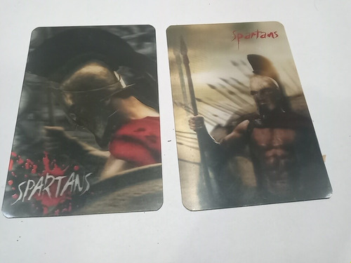 2 Cartões 3d 300 De Esparta Leônidas Taboada Régua Com Frete