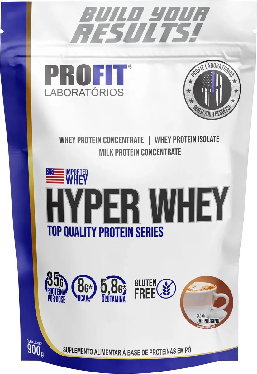 Whey Protein Hyper Whey 900g Cappuccino - Profit Laboratórios