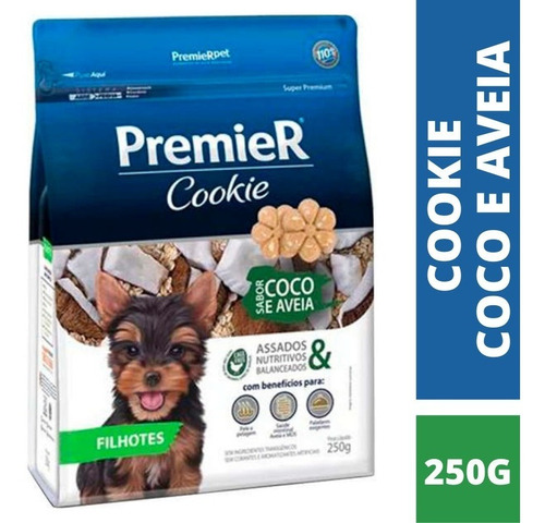 Cookie Cães Filhotes Frutas Coco E Aveia 250g Premier Full