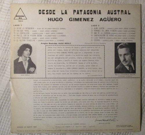 Imagen 2 de 6 de Hugo Gimenez Agüero - Desde La Patagonia Austral
