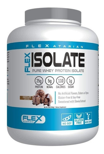 Proteína Isolate Flexatarian Pure Whey Protein 5 Lbs 75 Ser Sabor Chocolate