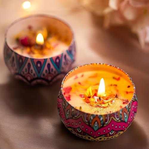 Frascos De Metal Reutilizables Para Velas, 16 Unidades