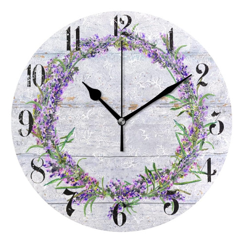 Reloj Púrpura Reloj De Pared Lavanda Reloj De Cocina Silenci