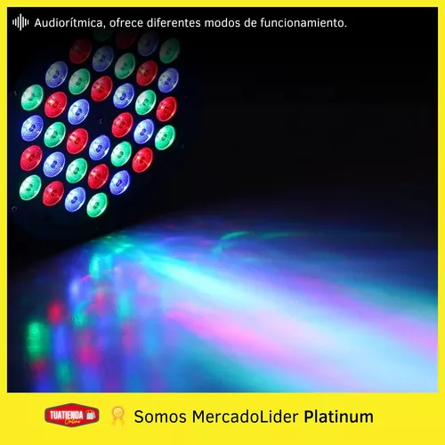 Luz Proton Par 36 Luces Dj Audioritmica Dmx Iluminacion Led Color de la luz  RGB