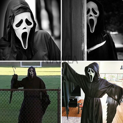 . 3pz Disfraz For Ghostface Scream For Adulto Con Máscara Y