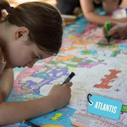 Atlantis Mapa Gigante Para Colorear - Giro Didáctico