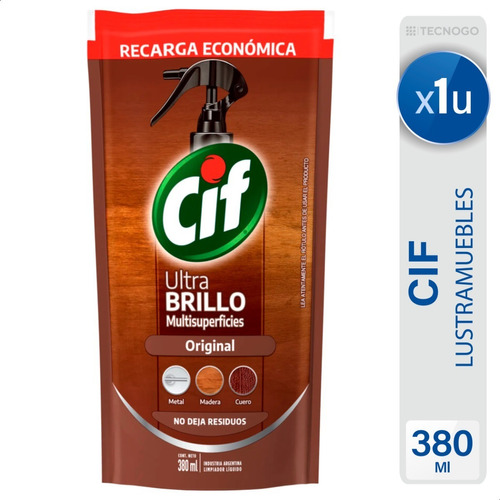 Lustramueble Cif Ultra Brillo Originial Repuesto Economico