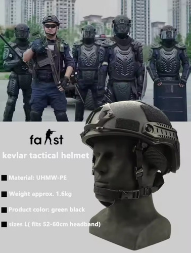 Casco Antibalas Kevlar Nivel Nij-3 Hasta 9mm Ajuste Rápido