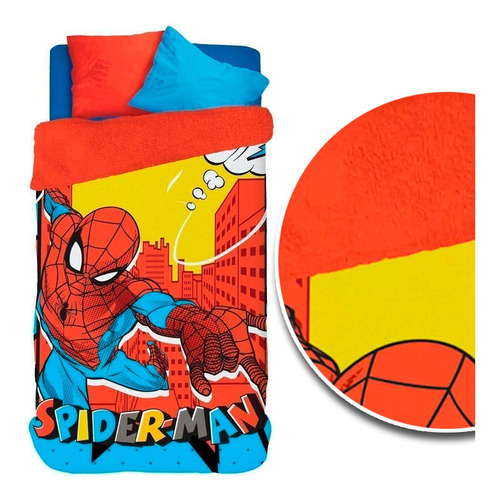 Coberdrom Fleece Dupla Face Spider Man - Lepper