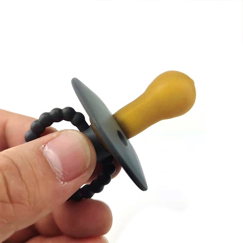 Chupete De Látex Natural Con Mango Plano Rojo Vino Para Reci
