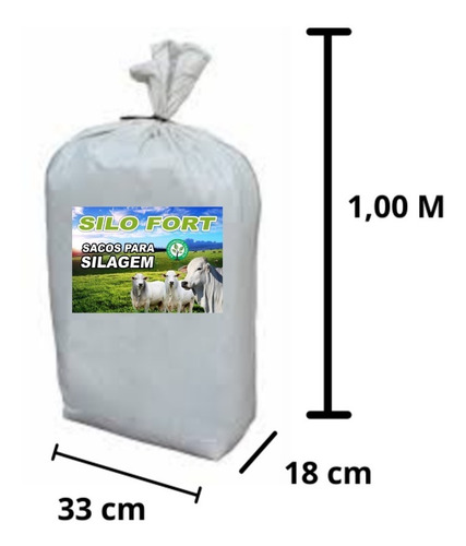 Imagem 3 de 8 de Sacos Para Silagem 51x100 - 200 Micras C/100 Unidades Branco