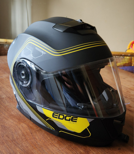 Casco Edge Modular Abatible Talla M Negro Mate