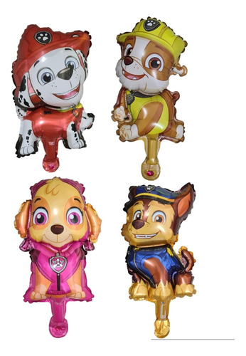 40 Globos Paw Patrol Chase Rubble Marshall Y Skye