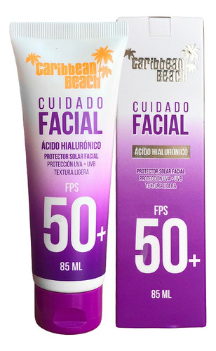 Protector Facial Caribbean Fps50 Ácido Hialurónico 85ml