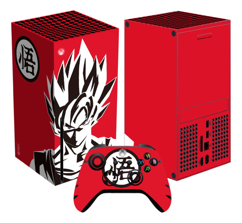 Skin Para Xbox Series X Set Goku Rojo  