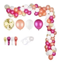 Comprar Arco Decorativo Globos Salmon Fucsia Blanco Confetti Cumple 