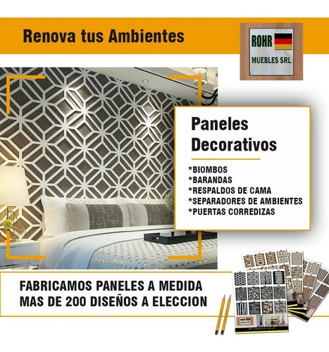 Imagen 6 de 8 de Divisor De Ambientes Panel Calado Biombo 180cm X80cm X15mm