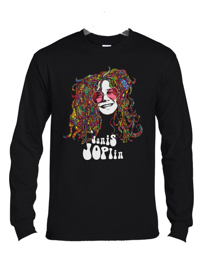 Polera Ml Janis Joplin Face Art Vintage Logo Rock Abominatro