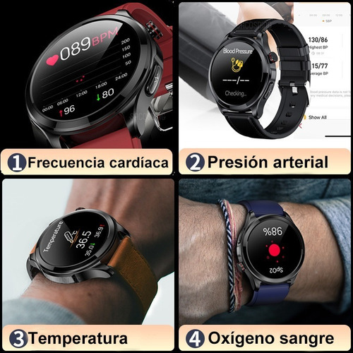 Reloj Inteligente Hombres Glucosa Ecg+ppg Llamada